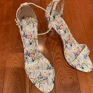 Aldo floral comfy high heel sandals